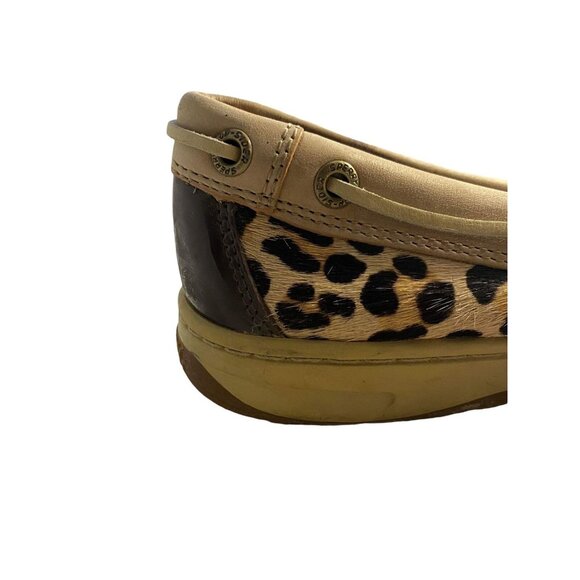 #4541 Sperry cheetah print leather upper loafers shoes size 7.5 M LOAFERS - Picture 5 of 6